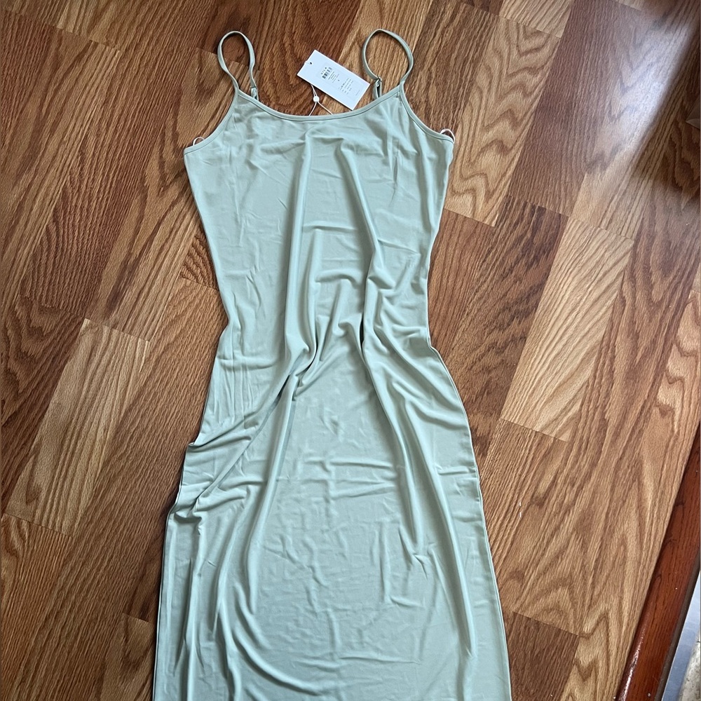 Sage green cami midi dress